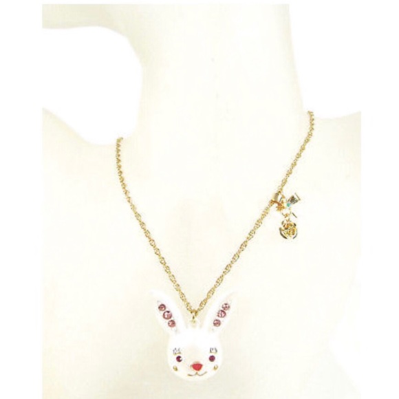 Betsey Johnson Enamel Bunny Necklace. 🐰 - Picture 2 of 10